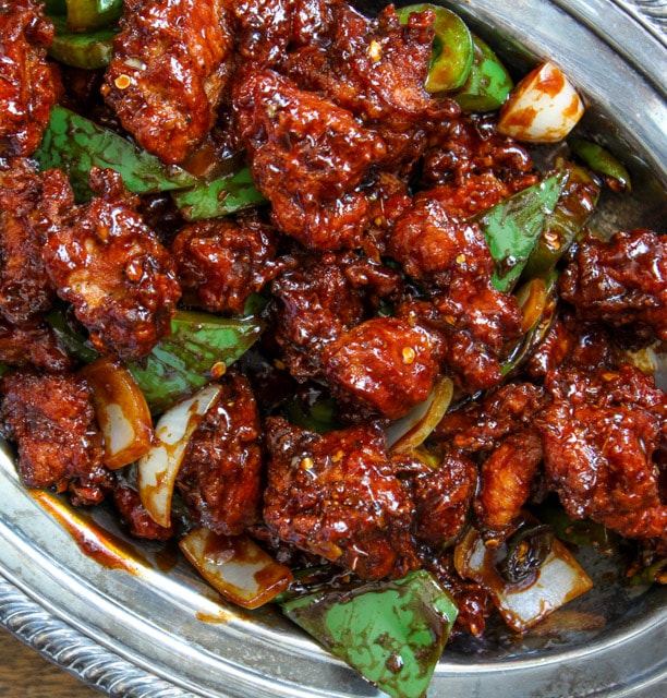 Boneless chicken chilli